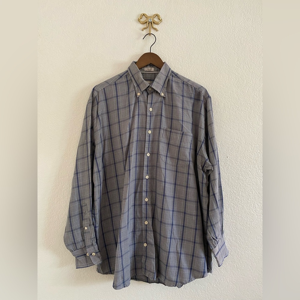 Peter Millar Shirt Men's XL Button Down Preppy Casual Gingham Long Sleeve Cotton